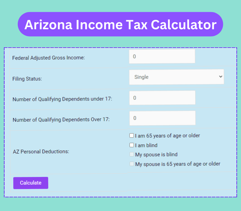 Arizona State Tax (Paycheck) Calculator Calculatronics